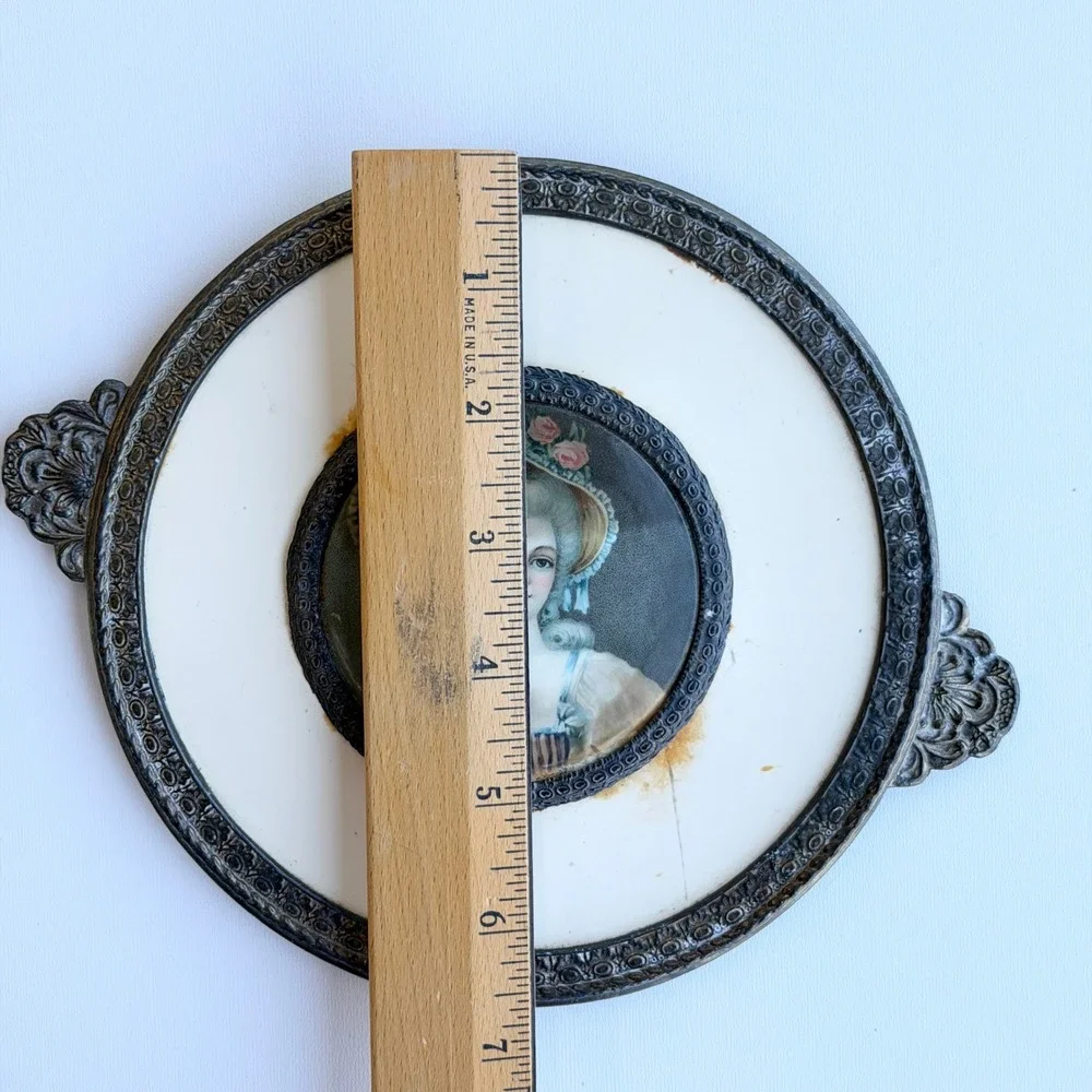 Antique Victorian Art Decor Old World Small‎ Lady Portrait Cottagecore French